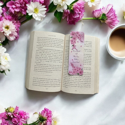 Pink floral Blossom bookmark with delicate flower design - handcrafted collectible bookmark by VonMare Cake as Pins