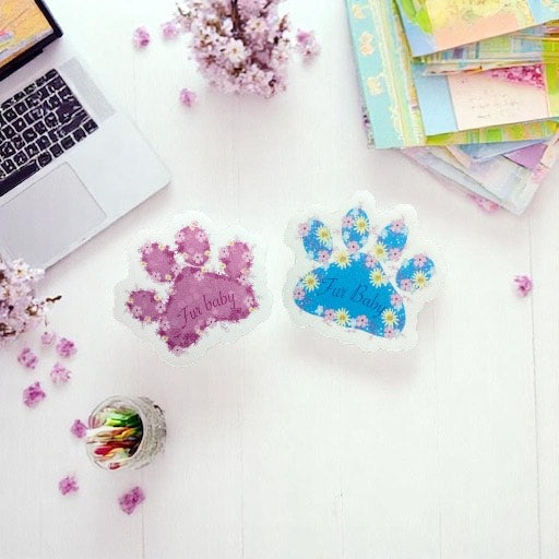 Adorable Paw Print design in Die cut self adhesive sticker BLUE